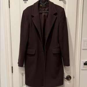 Elegant Brown Wool Women's Coat